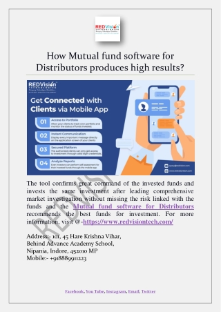 How Mutual fund software for Distributors produces high results