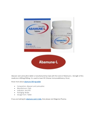 Abacavir and Lamivudine tablet