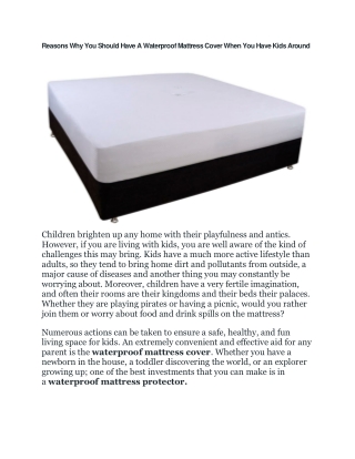 Reasons Why You Should Have A Waterproof Mattress Cover When You Have Kids Around (1)