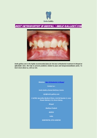 Best Orthodontist In Bhopal | Smile-gallery.com