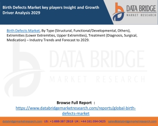 Birth Defects Market key players Insight and Growth Driver Analysis 2029