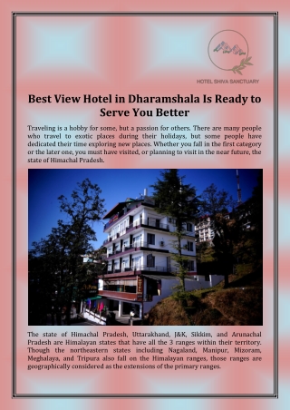 Best Luxury Hotel in Mcleodganj