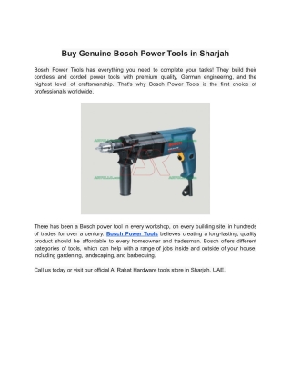 Buy Genuine Bosch Power Tools in Sharjah