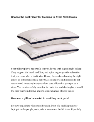 Choose the Best Pillow for Sleeping to Avoid Neck Issues (1)