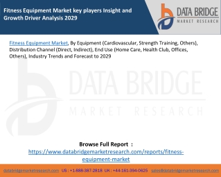 Fitness Equipment Market key players Insight and Growth Driver Analysis 2029
