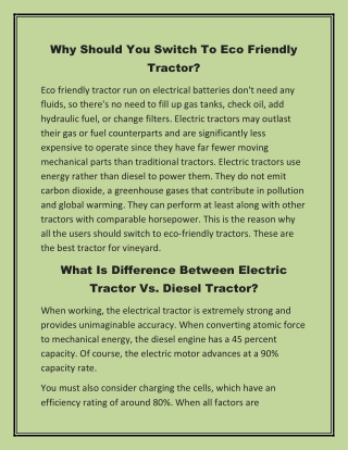 Why should you switch to eco friendly tractor-converted