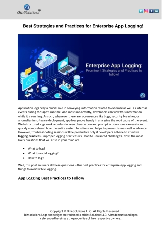 Best Strategies and Practices for Enterprise App Logging!