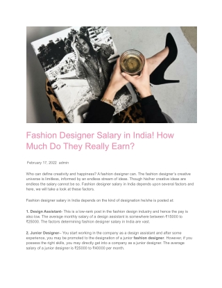 Fashion Designer Salary in India