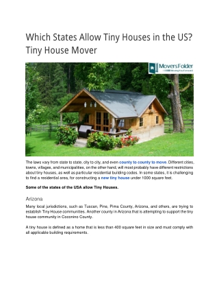 Which States Allow Tiny Houses in the US_ Tiny House Mover
