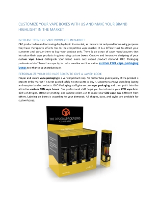 CUSTOMIZE YOUR VAPE BOXES WITH US AND MAKE YOUR BRAND HIGHLIGHT IN THE MARKET