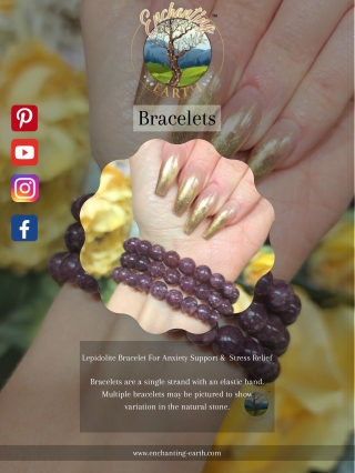 Lepidolite Bracelet For Anxiety Support & Stress Relief