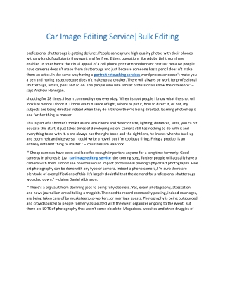 Car Image Editing ServiceBulk Editing