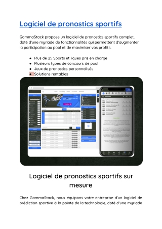 Logiciel De Pronostics Sportifs