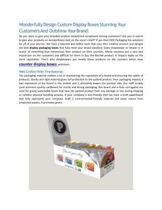 Wonderfully Design Custom Display Boxes Stunning Your Customers And Outshine You