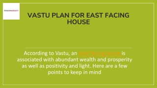 Vastu Plan For East Facing House