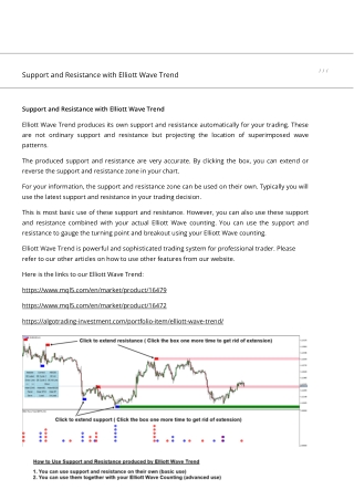 Support and Resistance with Elliott Wave Trend