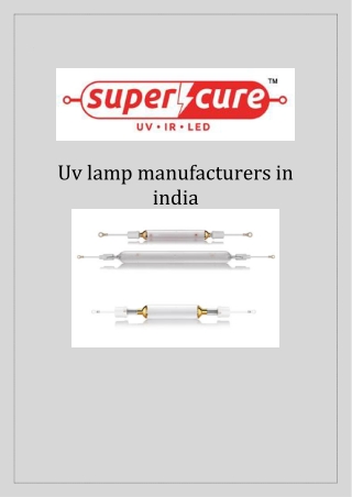 Uv lamp manufacturers in india