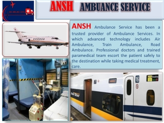 Get reliable & quality service Air Ambulance Service in Visakhapatnam.