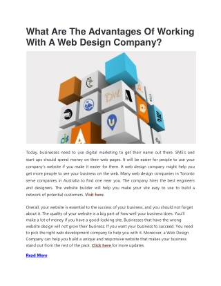 What Are The Advantages Of Working With A Web Design Company