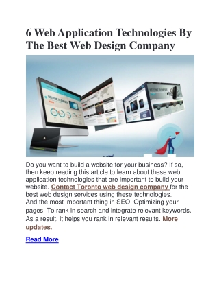 6 Web Application Technologies By The Best Web Design Company