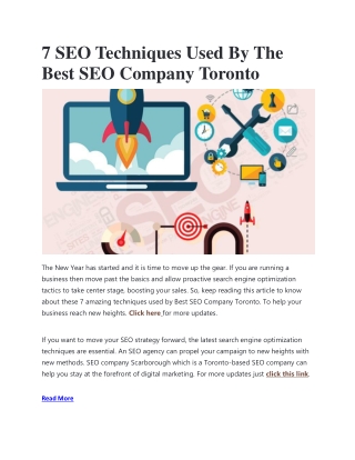 7 SEO Techniques Used By The Best SEO Company Toronto