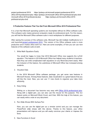 5 Productive Features That You Get From Microsoft Office 2019 Professional Plus