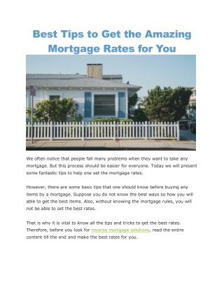 reverse mortgage solutions