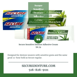 Secure Sensitive Denture Adhesive Cream