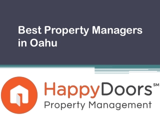 Best Property Managers in Oahu - www.happydoorspropertymanagement.com