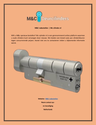 M&C nabestellen   Mc-cilinder.nl