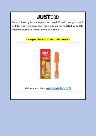 Vape pens for carts  Justcbdstore.com