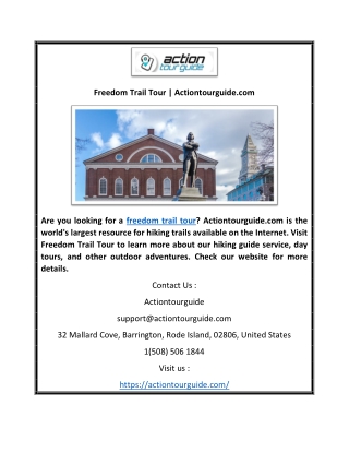 Freedom Trail Tour | Actiontourguide.comQ