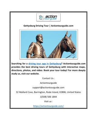 Gettysburg Driving Tour | Actiontourguide.com