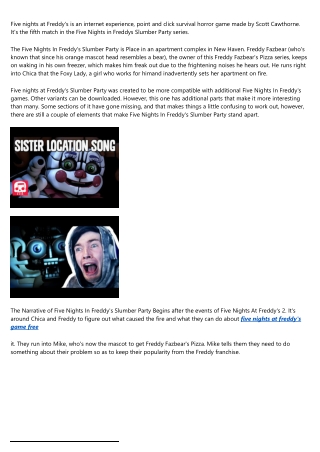 Five Nights In Freddy's: Slumber Party Review - A Review of Five Nights At Fredd