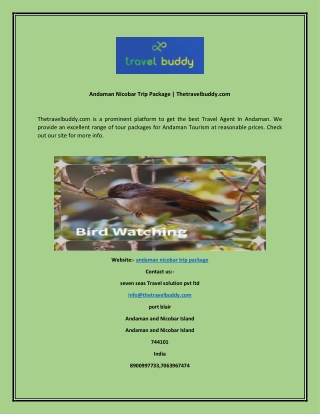 Andaman Nicobar Trip Package  Thetravelbuddy