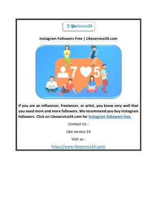 Instagram Followers Free | Likeservice24.com