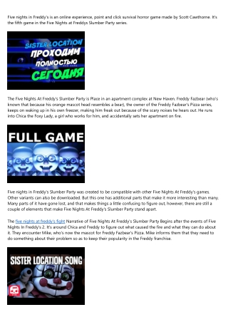 Five Nights In Freddy's: Slumber Party Review - An Overview of Five Nights At Fr