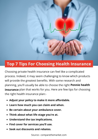 Top 7 Tips For Choosing Health Insurance