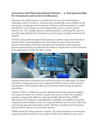 Genomics and Pharmaceutical Industry-Industryexperts-converted