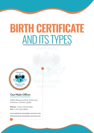 Birth Certificate and Its Types