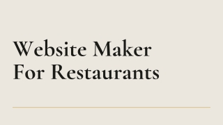 Website Maker For Restaurants PPT