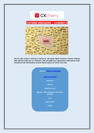 Customer Onboarding | Cxcherry.io