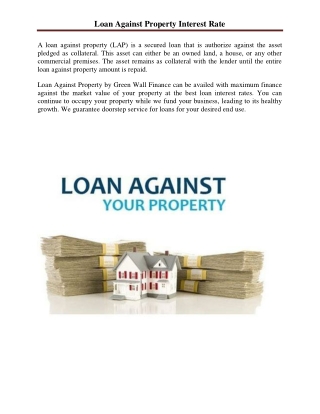 loan against property interest rate