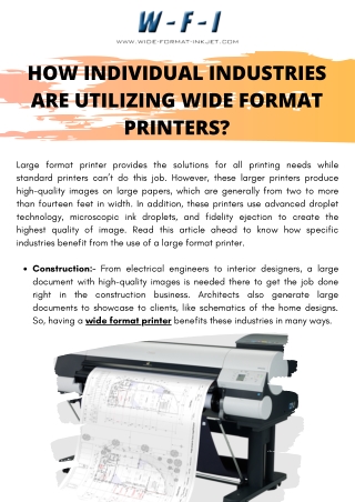 How are Individual Industries Utilizing Wide Format Printers?