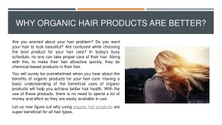 Why Organic Hair Products Are Better