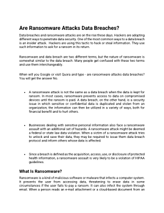 Are Ransomware Attacks Data Breaches