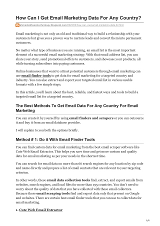 1How Can I Get Email Marketing Data For Any Country