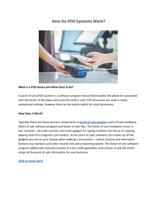 How Do POS Systems Work?