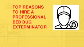 TOP REASONS TO HIRE A PROFESSIONAL BED BUG EXTERMINATOR