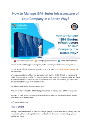 How to Manage IBM iSeries Infrastructure of Your Company in a Better Way